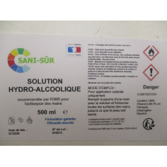 6 SOLUTION HYDRO-ALCOOLIQUE 500ML 