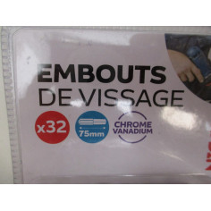 32 EMBOUTS DE VISSAGE 75 MM