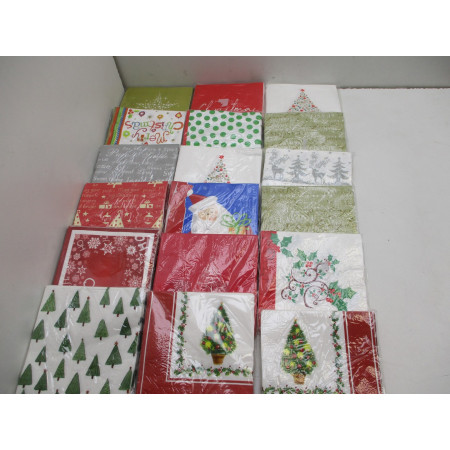 18 SETS DE 20 SERVIETTES NOEL 33X33CM 3 PLIS