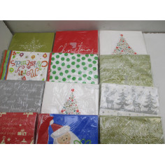 18 SETS DE 20 SERVIETTES NOEL 33X33CM 3 PLIS