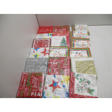 18 SETS DE 20 SERVIETTES NOEL 33X33CM 3 PLIS