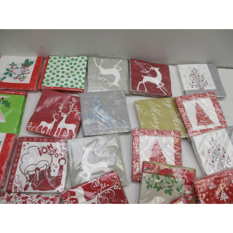 40 SETS DE 20 SERVIETTES NOEL 25X25CM 3 PLIS