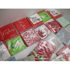 40 SETS DE 20 SERVIETTES NOEL 25X25CM 3 PLIS