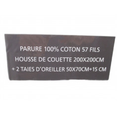 Parure housse de couette 200x200+15cm