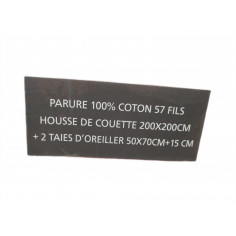 Parure housse de couette 200x200+15cm