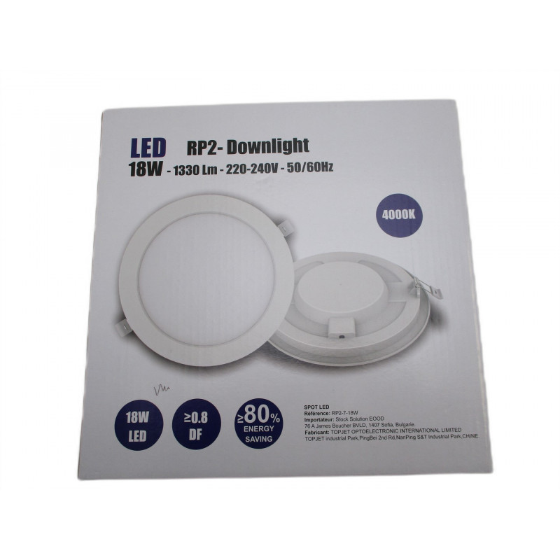 Spot led 18w 220-240v  Ø220cm  epais27mm