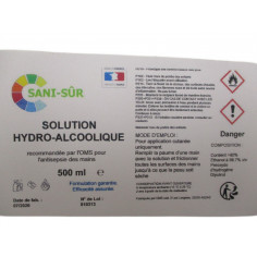 6 SOLUTION HYDRO-ALCOOLIQUE 500ML