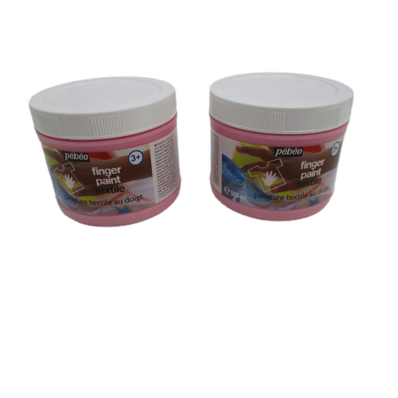 2 peintures textile au doigt 500ml