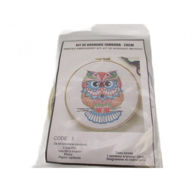 Kit de broderie tambour 20 cm
