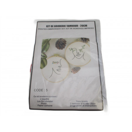 Kit de broderie tambour 20 cm