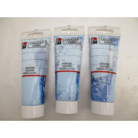 3 Peintures a la craie bleu clair