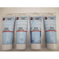 4 Peintures a la craie bleu...