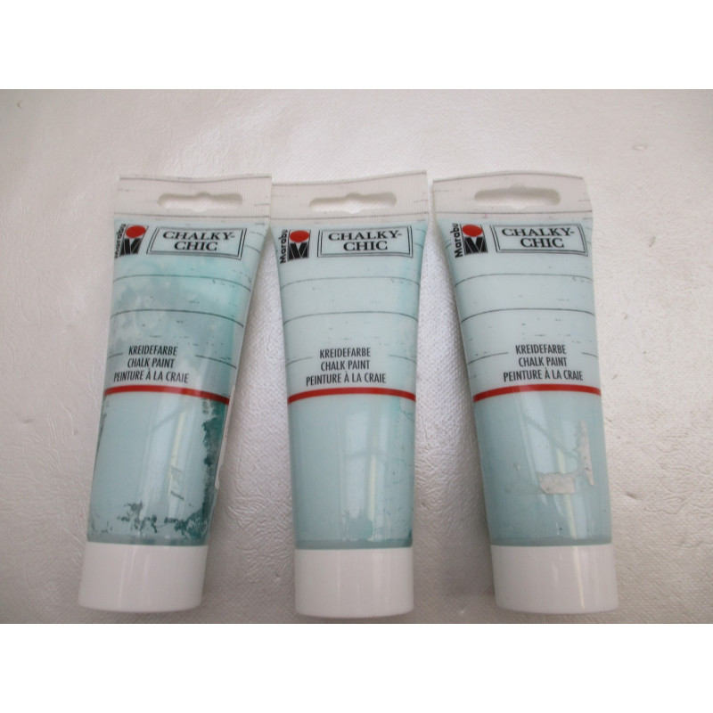 3 Peintures a la craie lagune