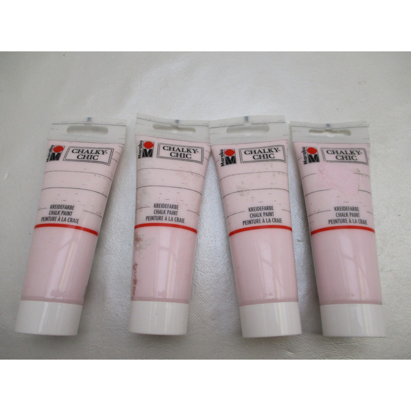 4 Peintures a la craie rose