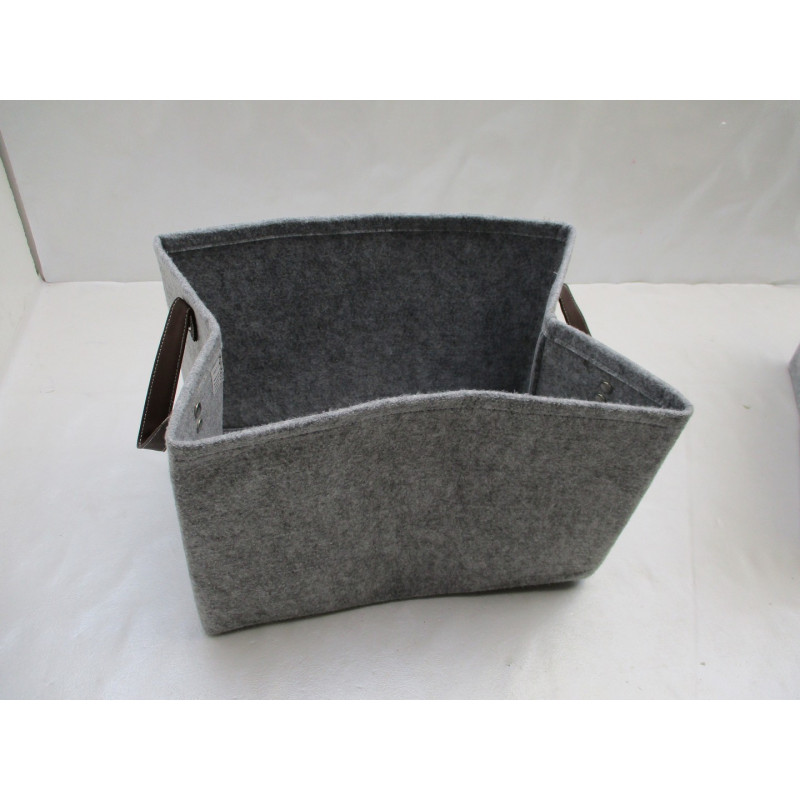 2 Paniers de rangement en feutre portable   34x22 h25 cm