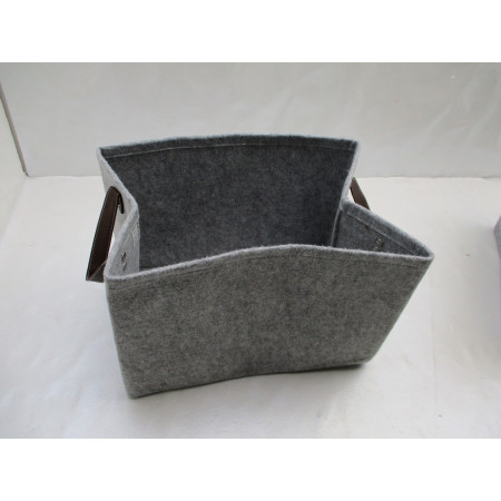2 Paniers de rangement en feutre portable   34x22 h25 cm