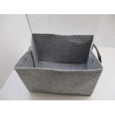 2 Paniers de rangement en feutre portable   34x22 h25 cm