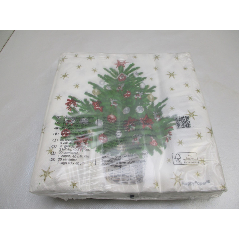 2 Blisters de 20 serviettes papier 40x40