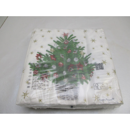 2 Blisters de 20 serviettes papier 40x40