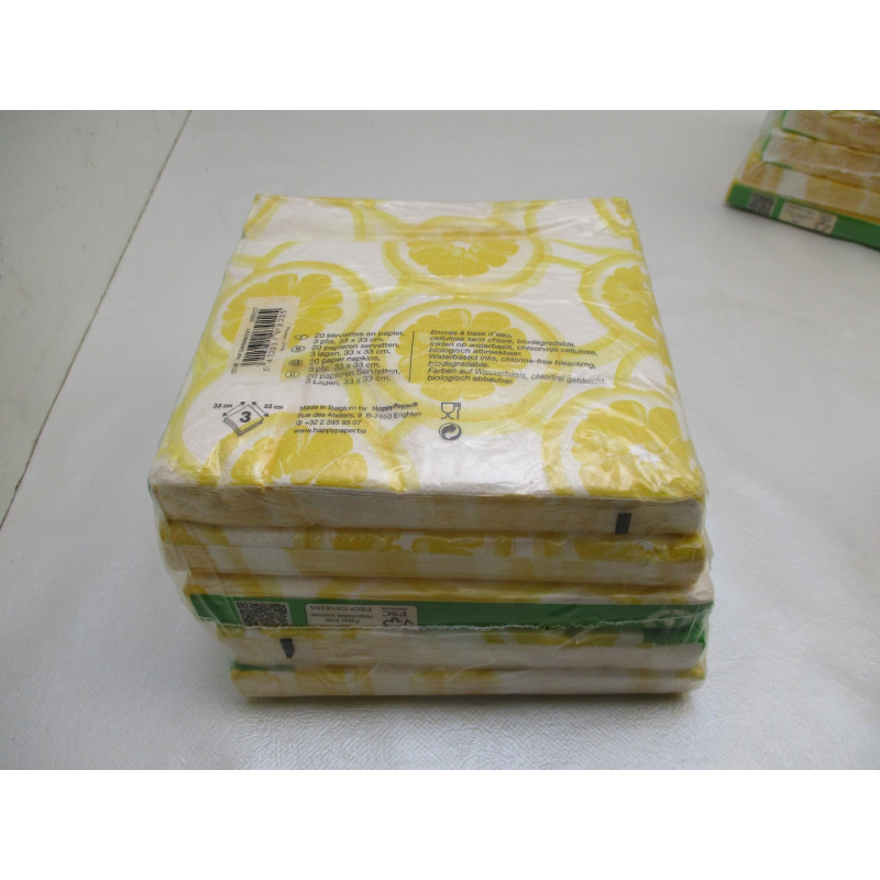 5  Blisters de 20 serviettes papier 33x33