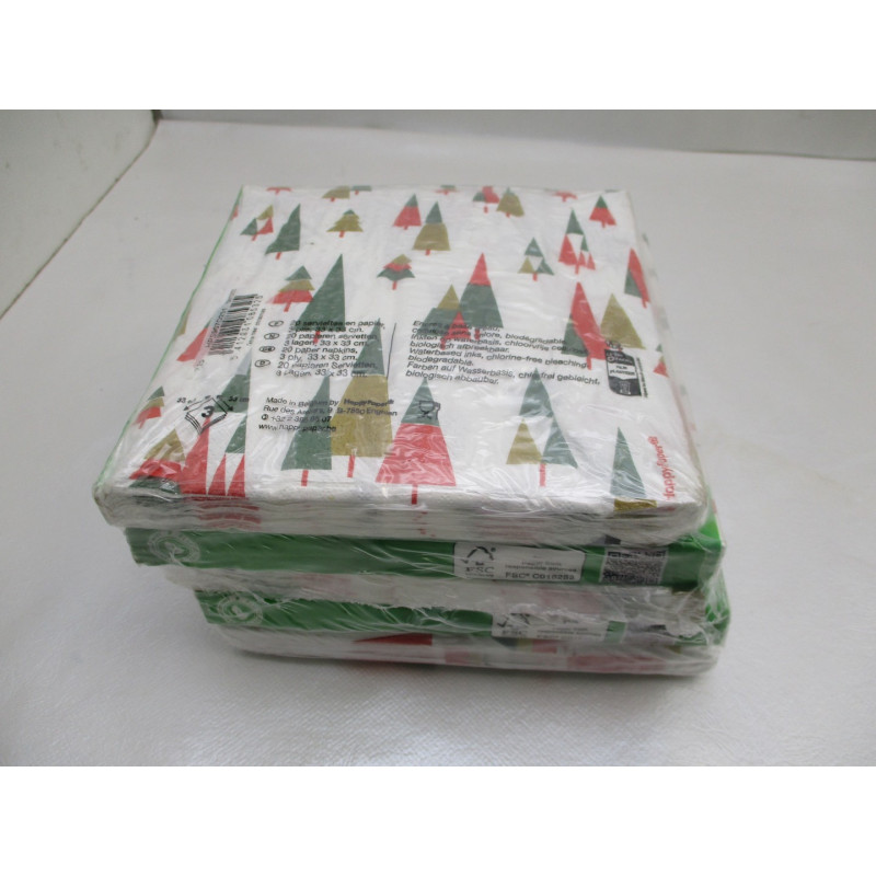 5  Blisters de 20 serviettes papier 33x33