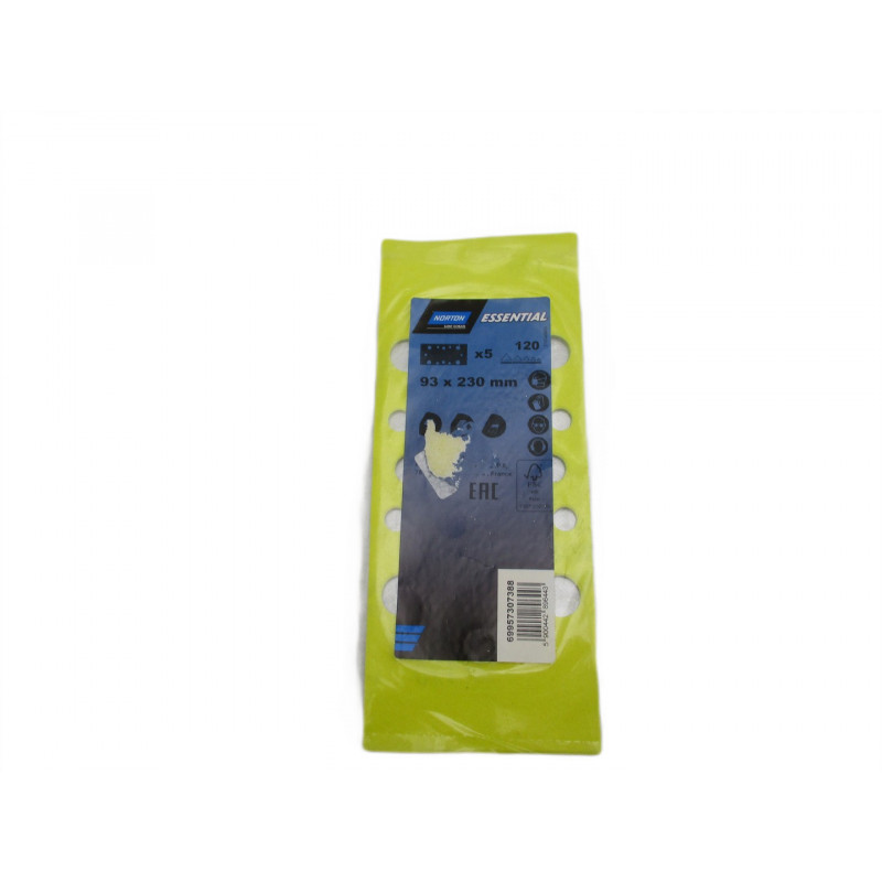 5 blisters de 5 papiers de poncage 93x230mm grain 120