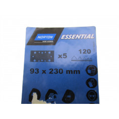 5 blisters de 5 papiers de poncage 93x230mm grain 120