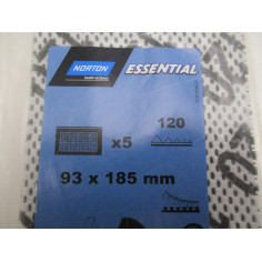4 blisters de 5 papiers de poncage 93x185mm grain 120