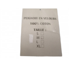 Peignoir velour 100% coton taille m