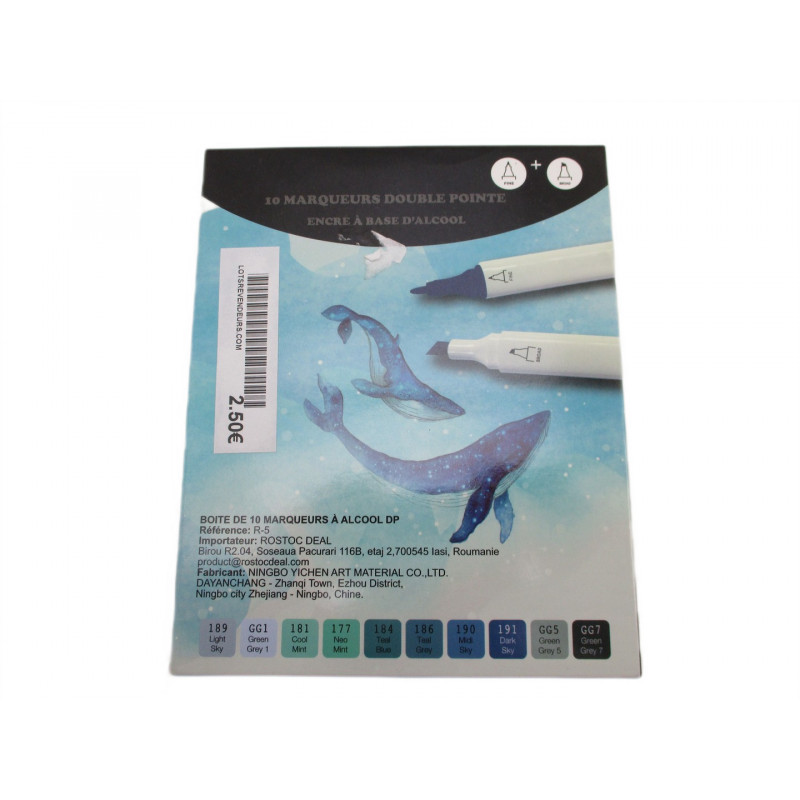 Boite de 10 marqueurs double pointes