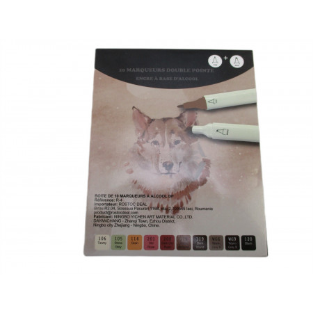 Boite de 10 marqueurs double pointes