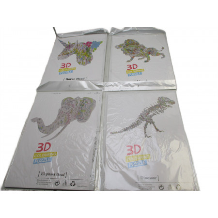 4 Puzzles a colorier 3D