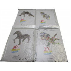 4 Puzzles a colorier 3D