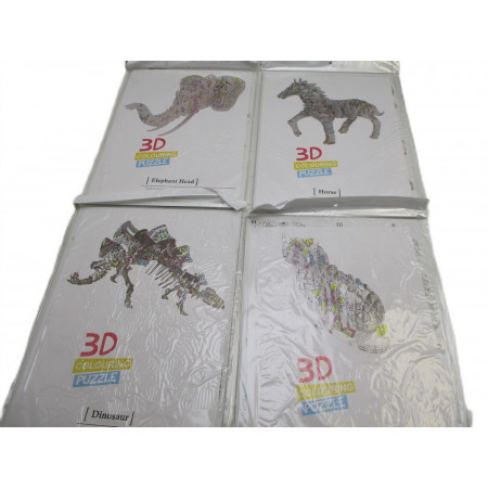4 Puzzles a colorier 3D