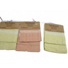 6 lots de 2 torchons 50x70